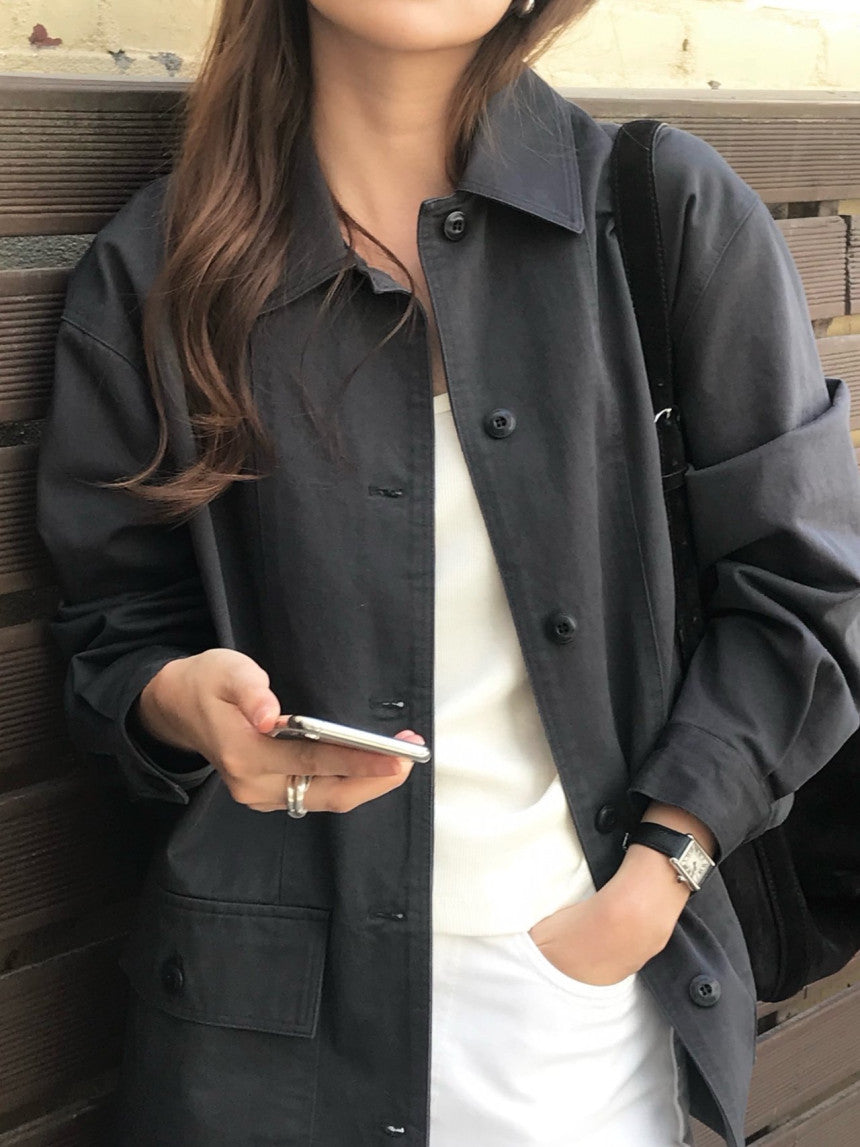 Glebe cotton bomber jacket-2col