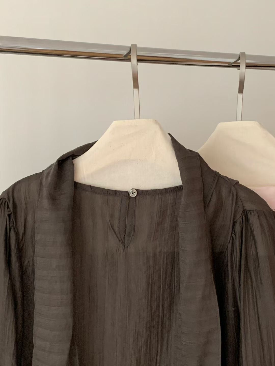Rose scarf blouse-3col