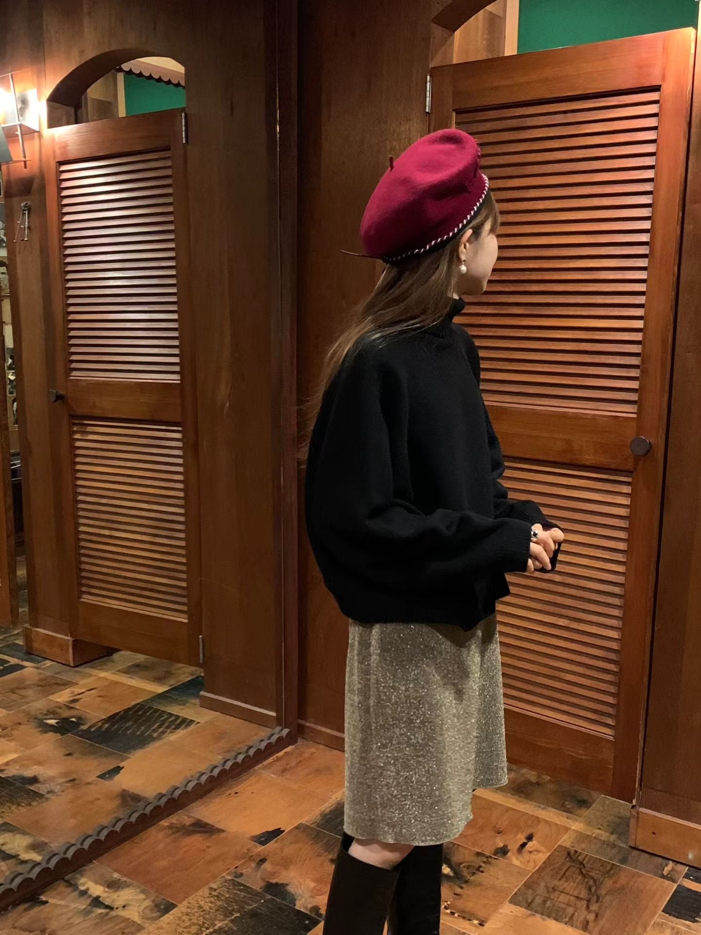 Ounce glitter banding skirt-2col