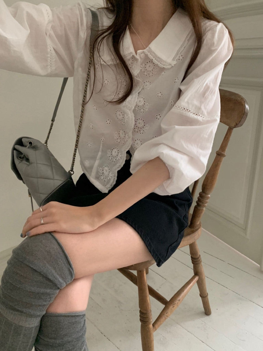 Rose lace blouse