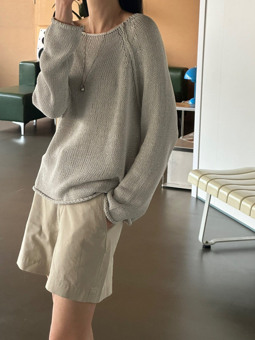 ivory即納 bread linen knit-4col