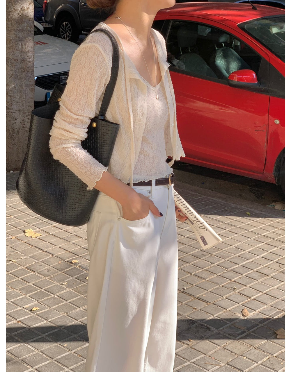 Twin sleeveless&cardigan set-3col