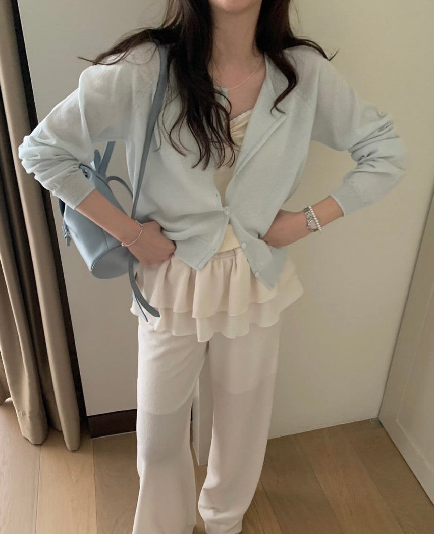 loose linen cardigan-5col