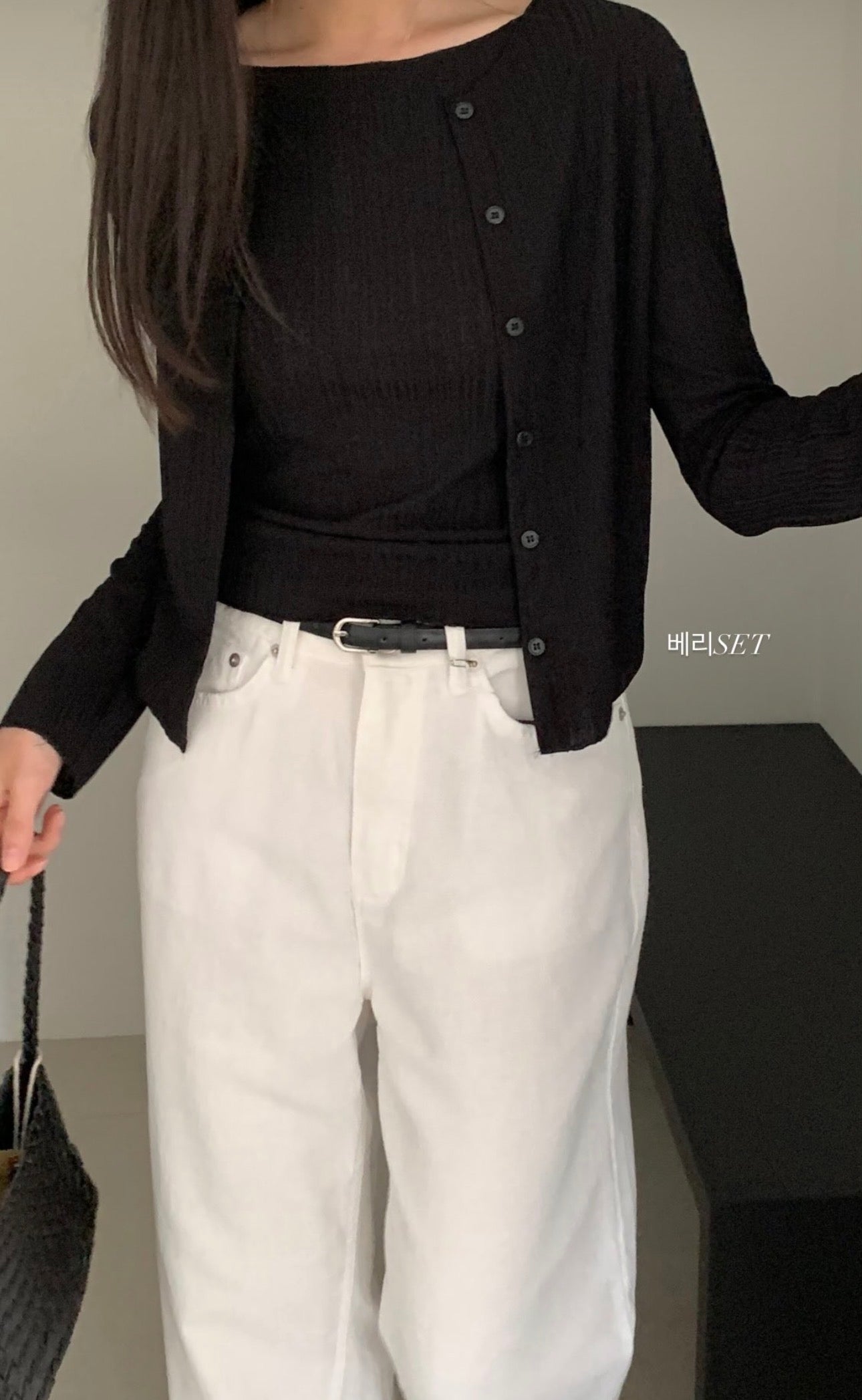 Very sleeveless&cardigan set-2col