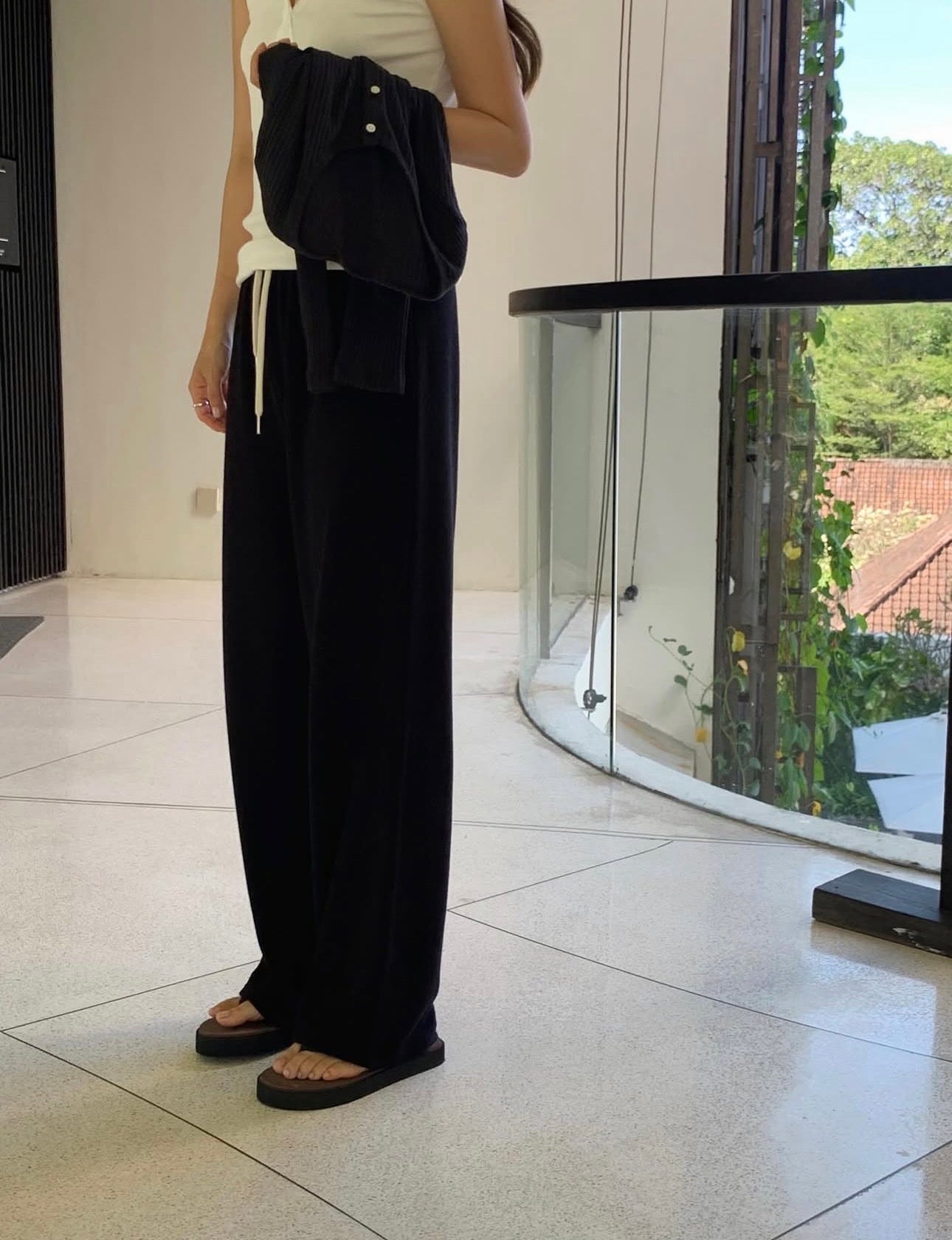 liter lounge air staight pants-3col