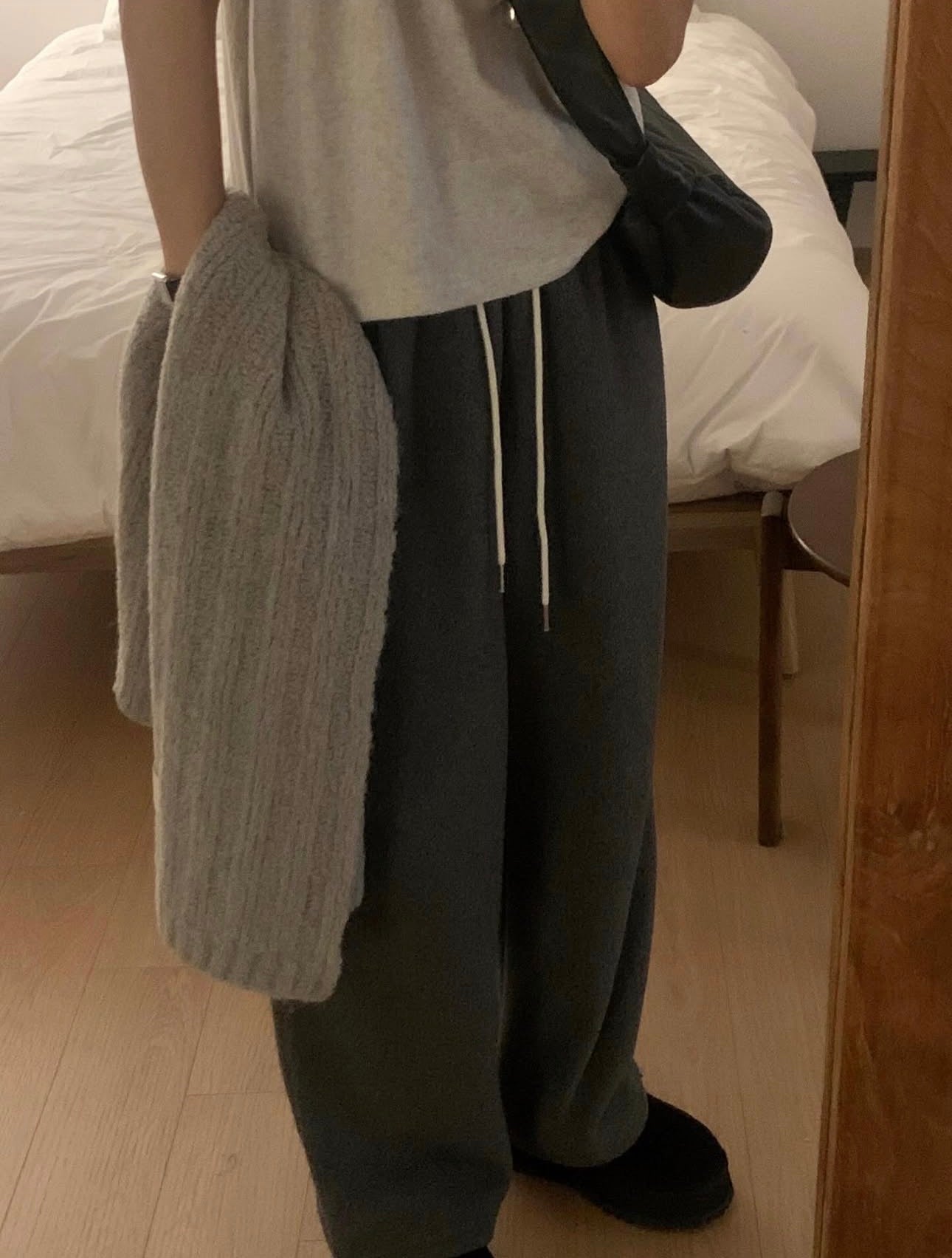 liter snow 2way fleece straight pants-2col