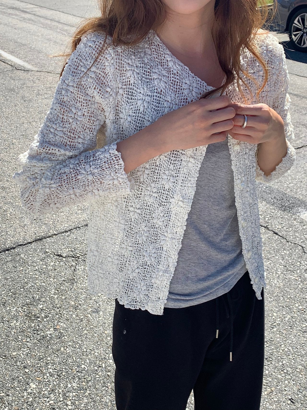 Flora textured cardigan