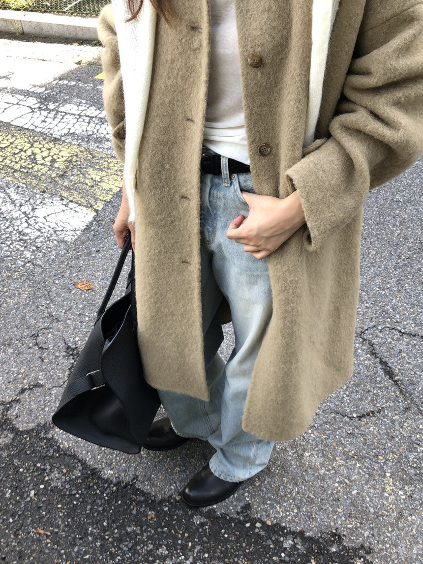 Lea alpaca handmade coat-2col