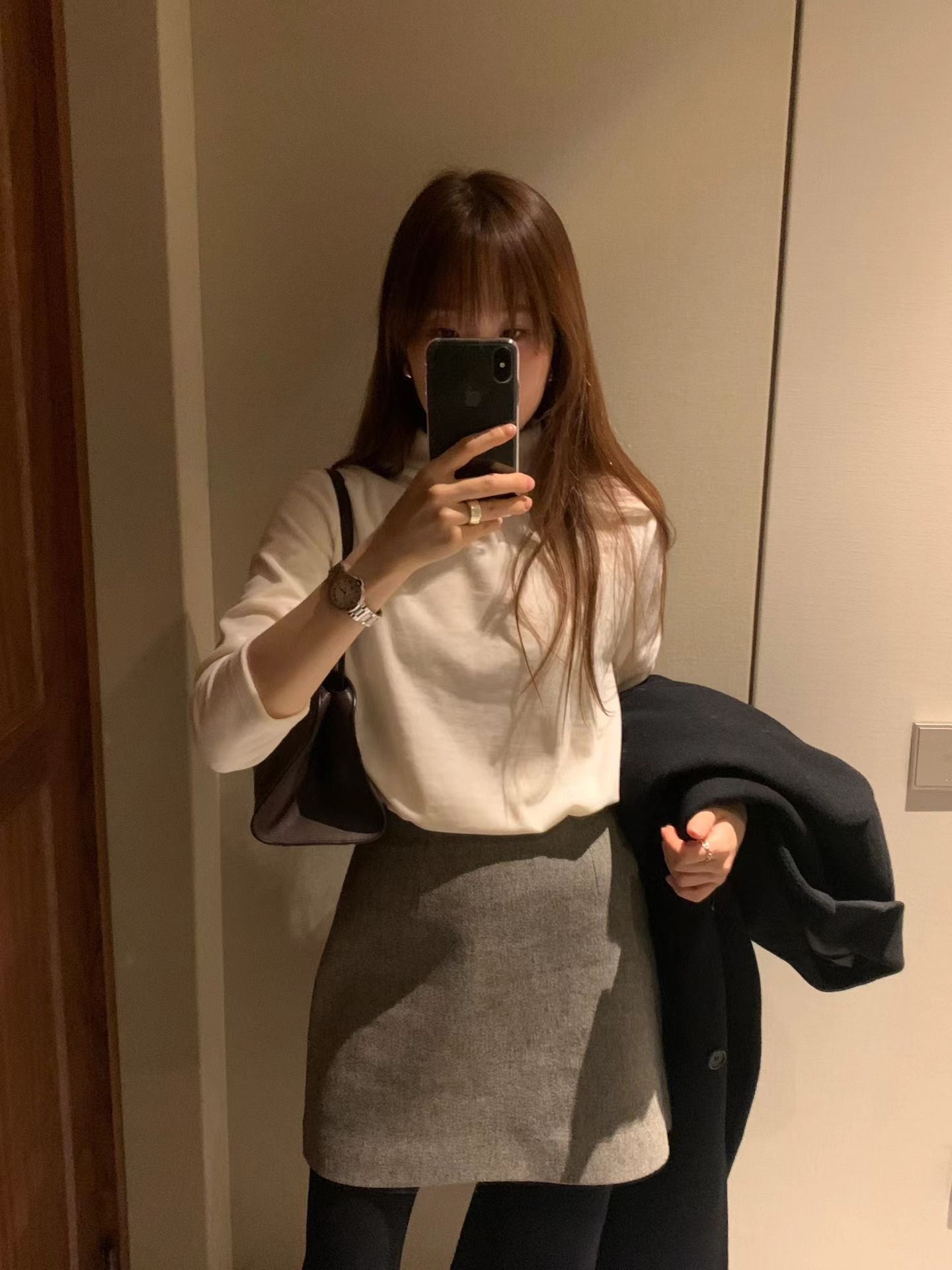 Ounce wool mini skirt-3col