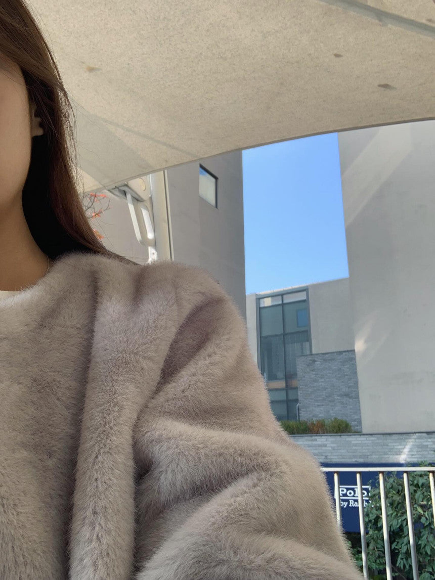 liter sand mink fur jacket-2col