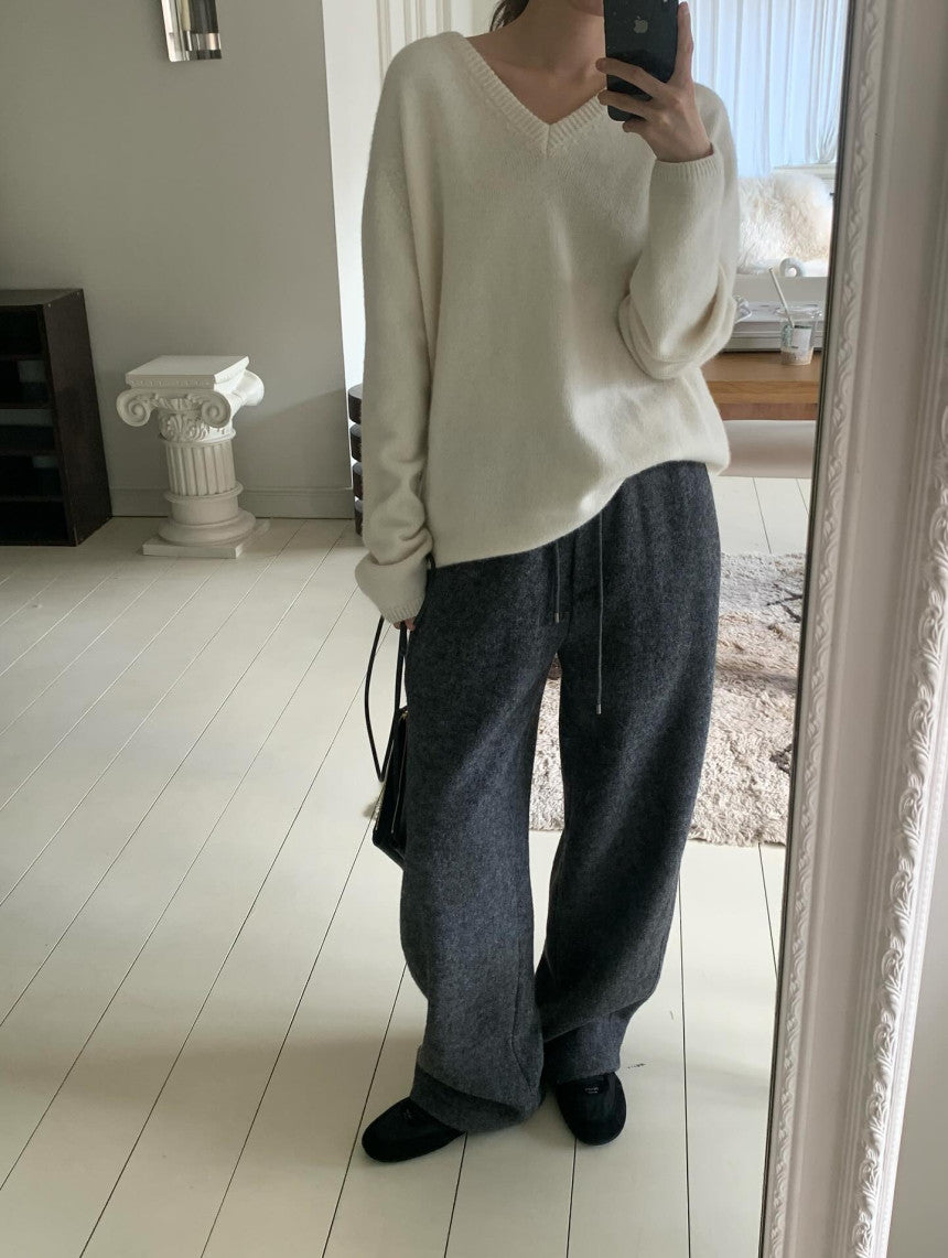 roi wool banding pants-3col