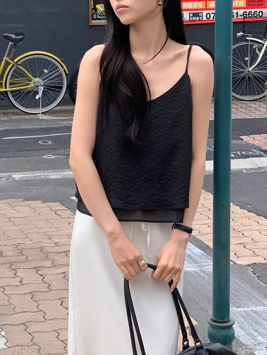 Ciel flower texture sleeveless-2col