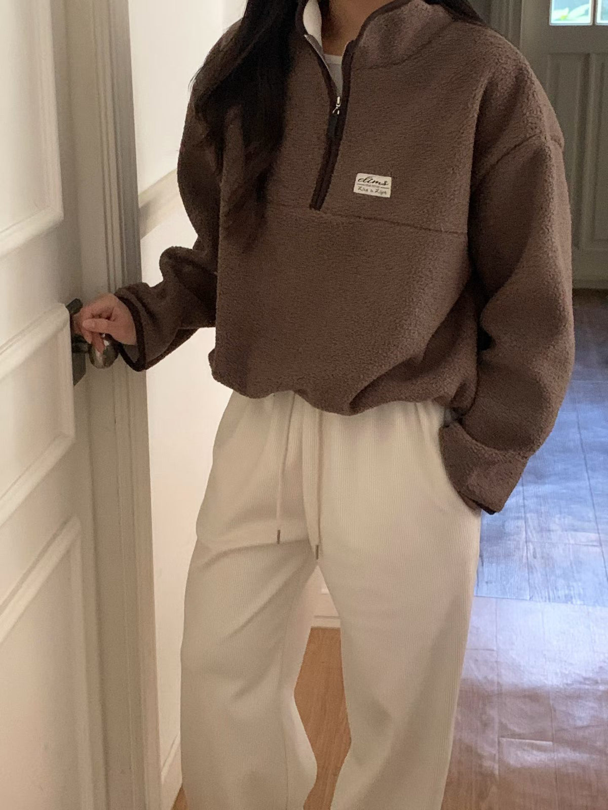 Fombing fleece half zip up-4col