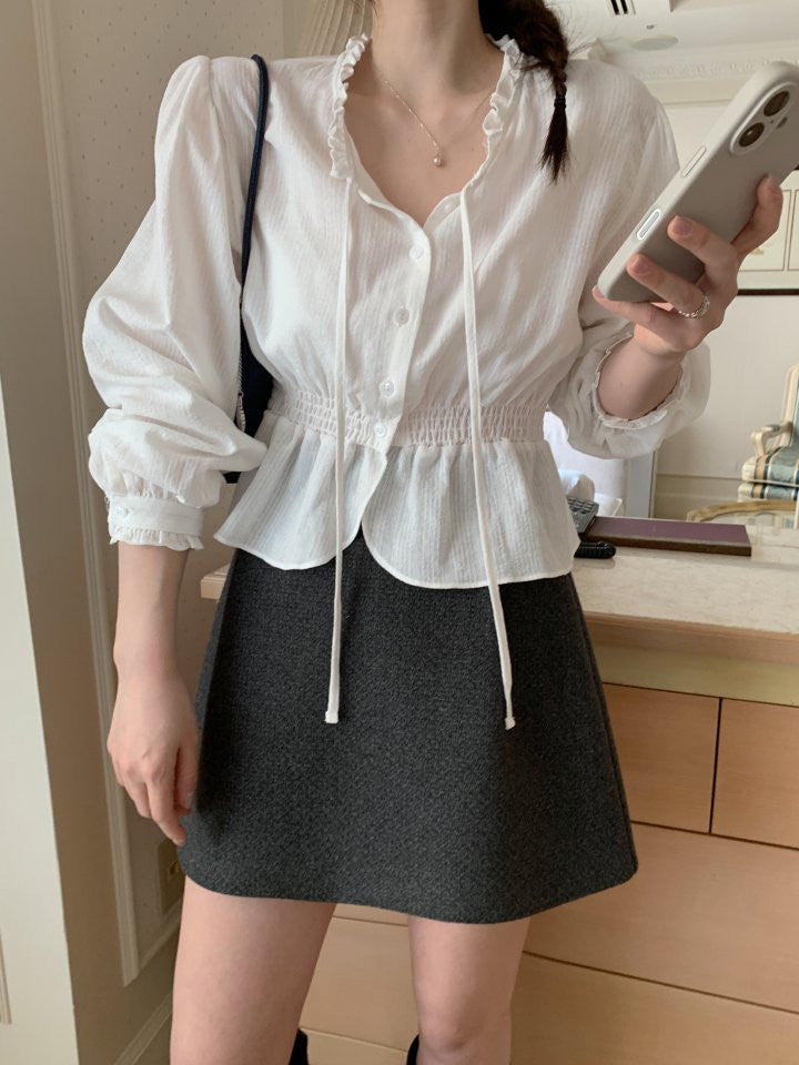 ivory即納 coco smok blouse-2col
