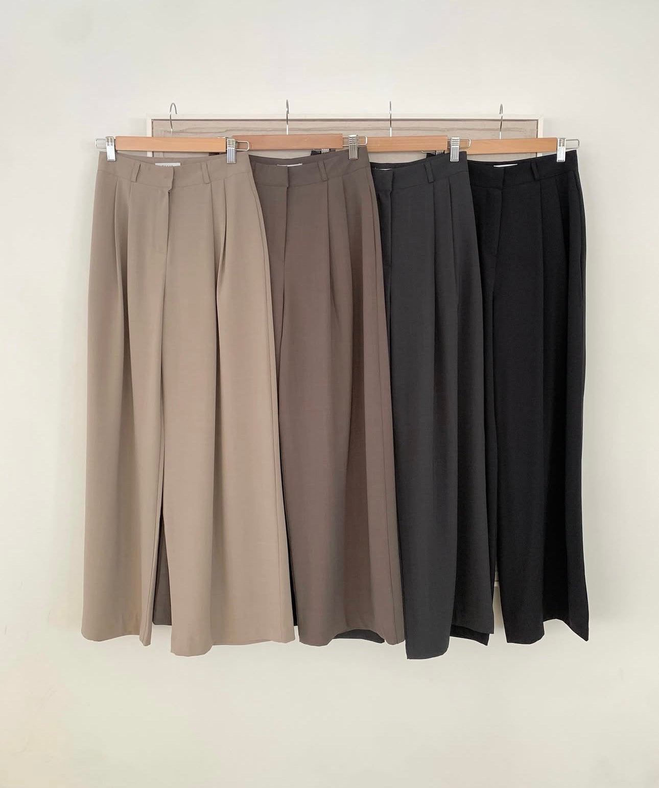 two-pin tuck wide slacks-4col/ショート丈あり