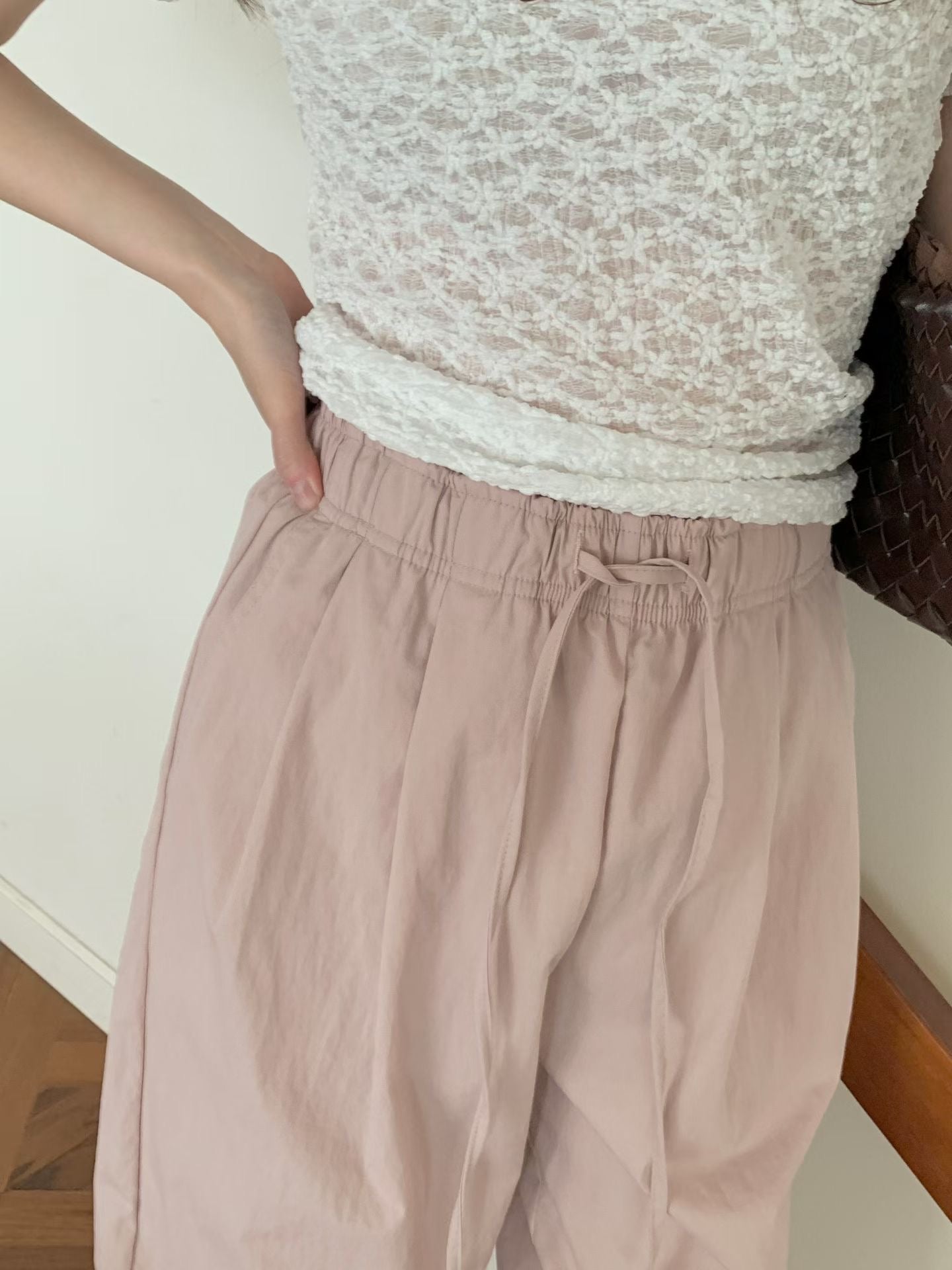 Curve banding pants-3col