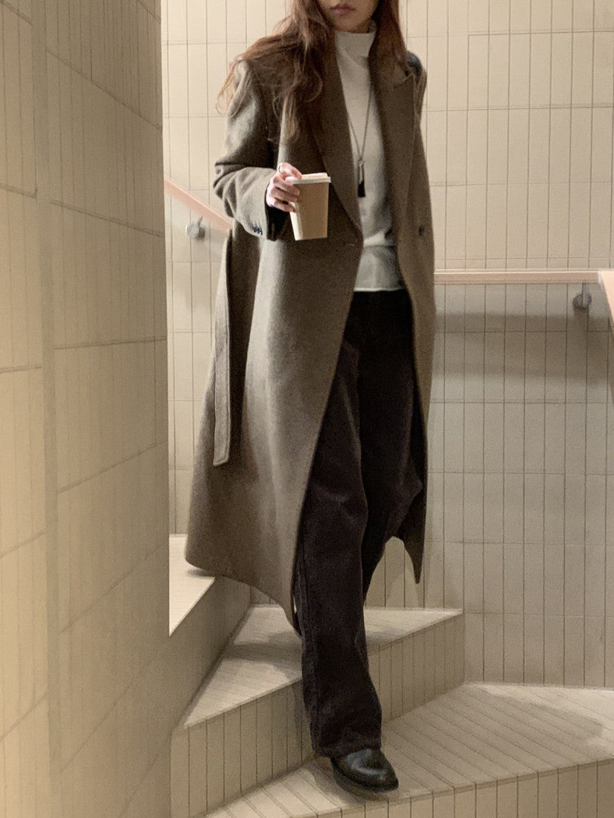 Rie corduroy straight pants-2col