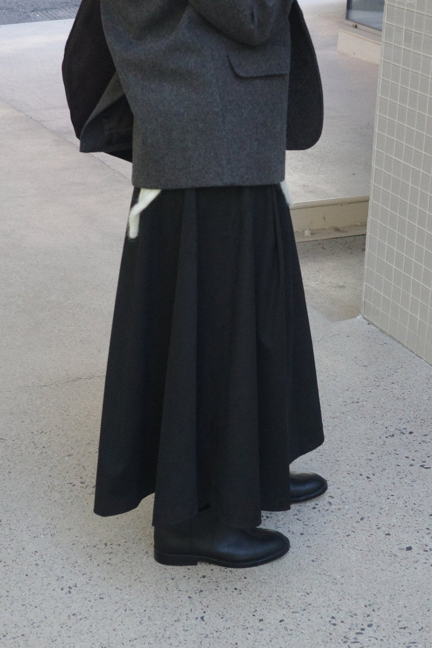 Rouelle suede flare skirt-2col