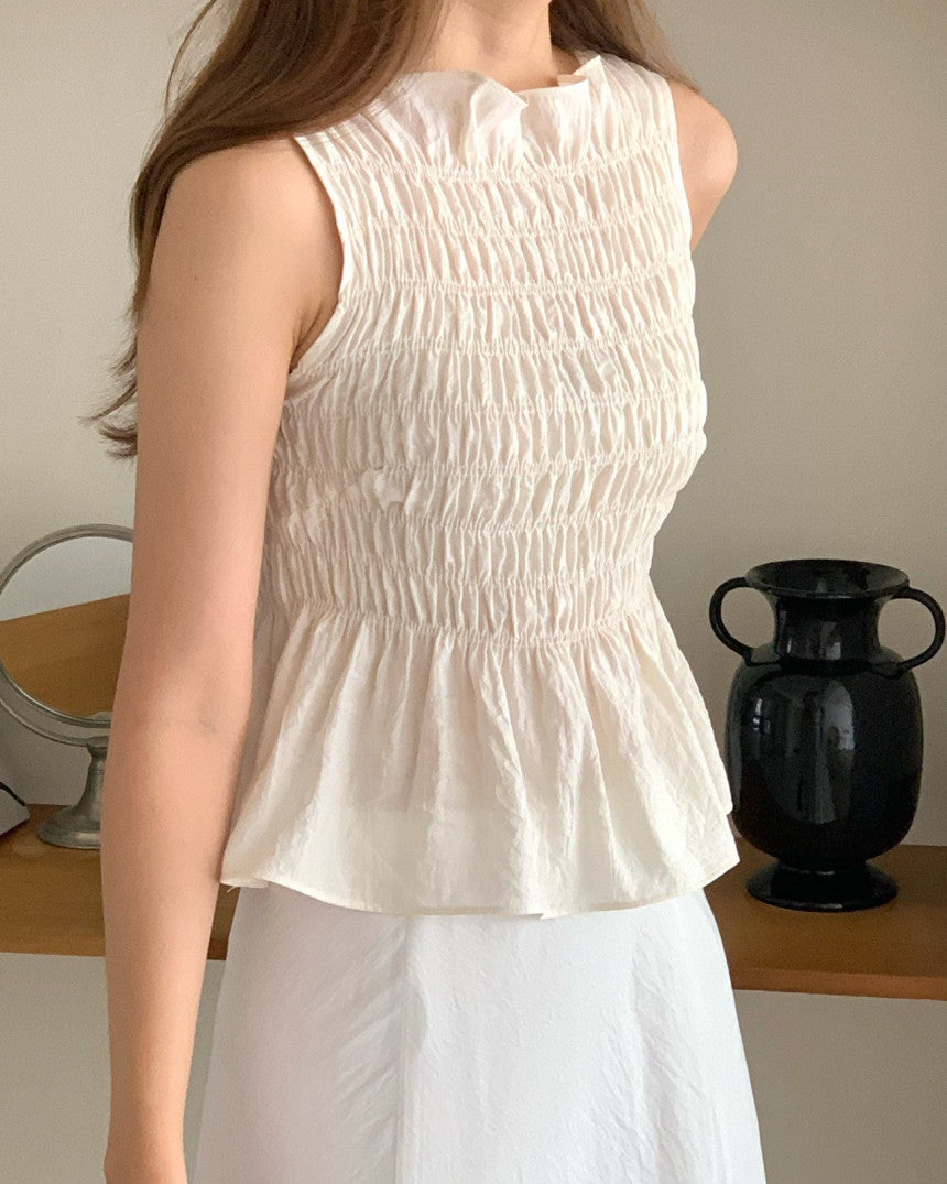 Melrose boat-neck smock blouse-3col