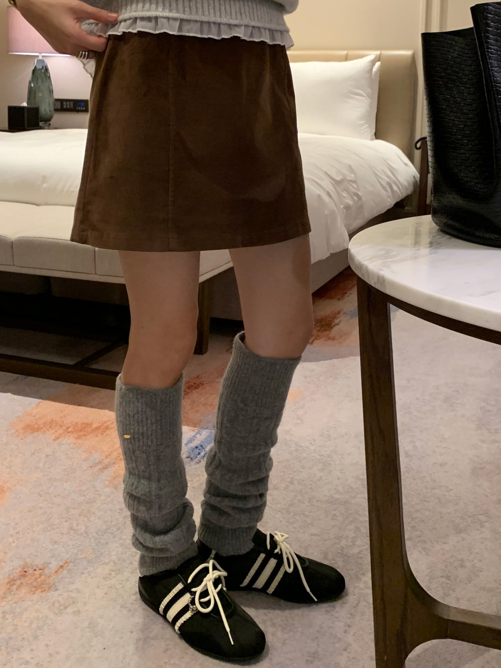 gimo suede lining skirt-2col