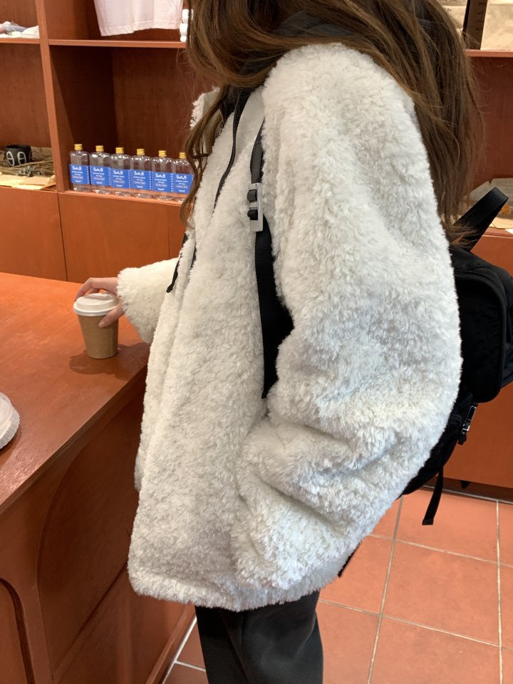 Lozan round neck fur jacket