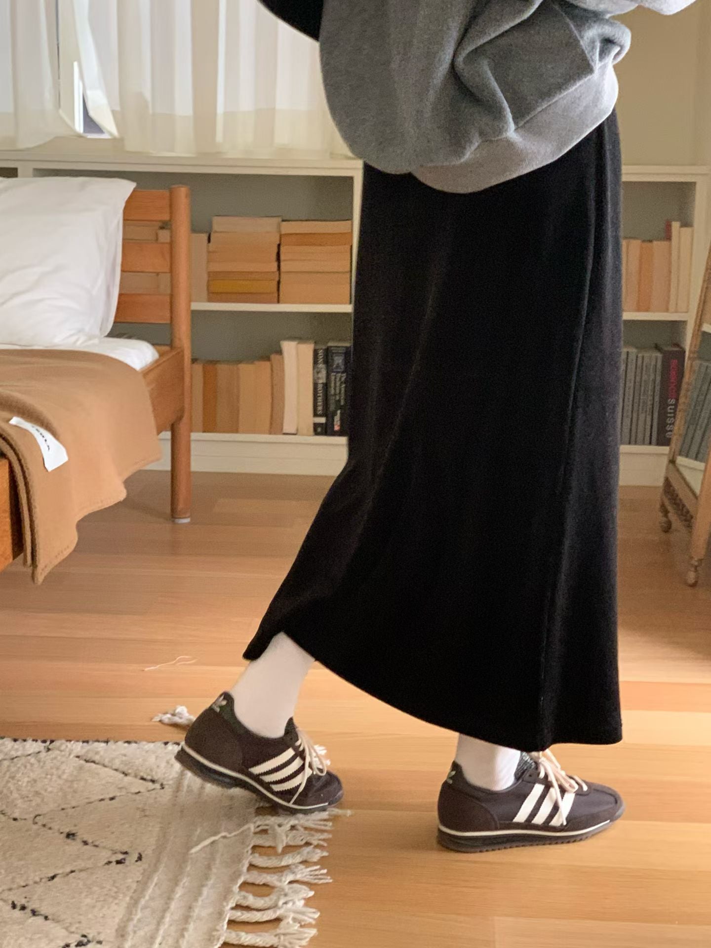 boe velua long skirt-4col