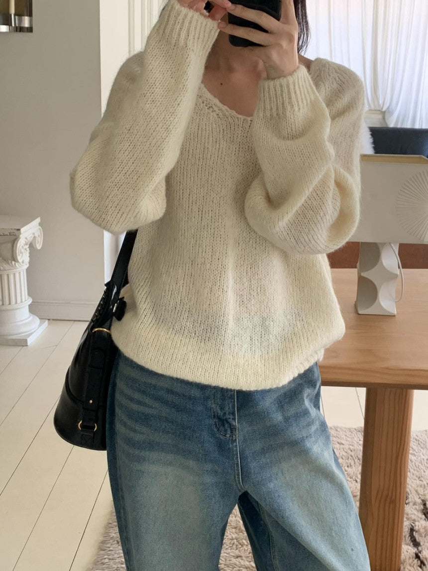 Pony wool 2way v-knit cardigan-3col