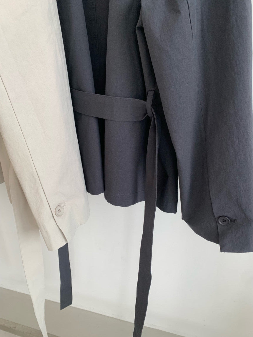 Butter hidden trench jacket-2col