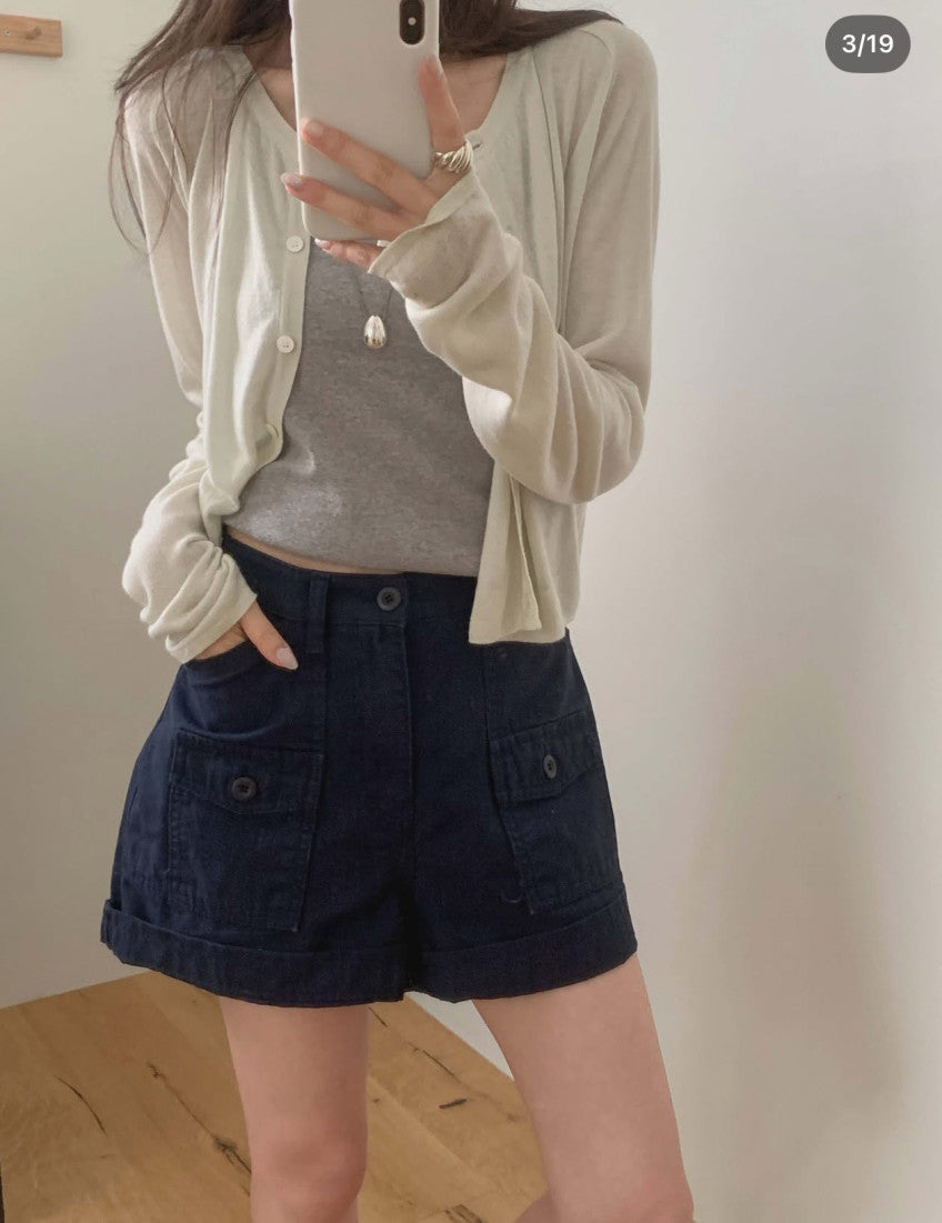 rari linen cardigan-4col