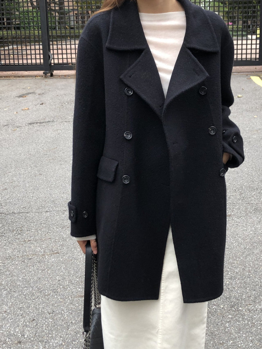 Ellen double handmade coat-2col