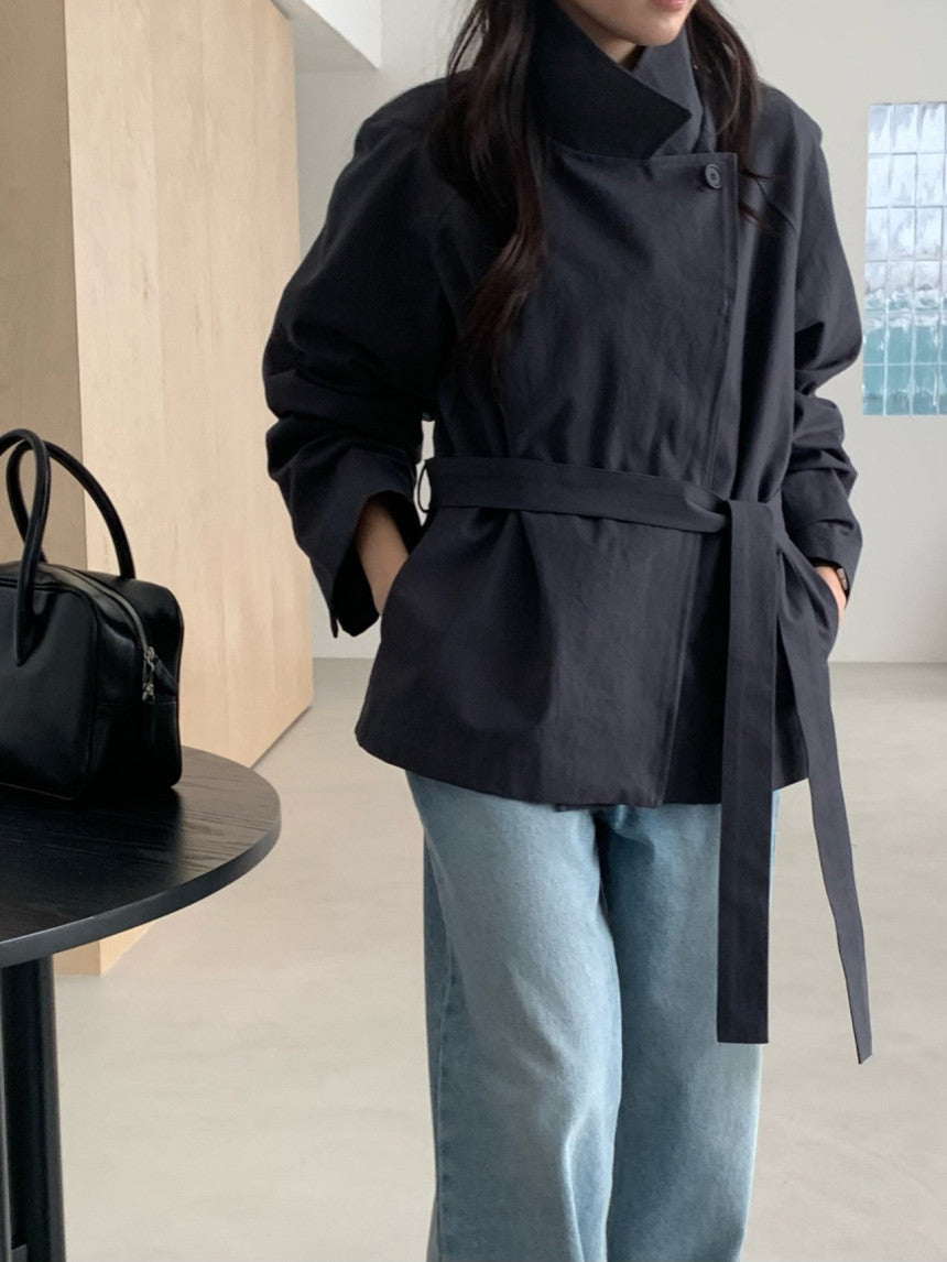 Butter hidden trench jacket-2col
