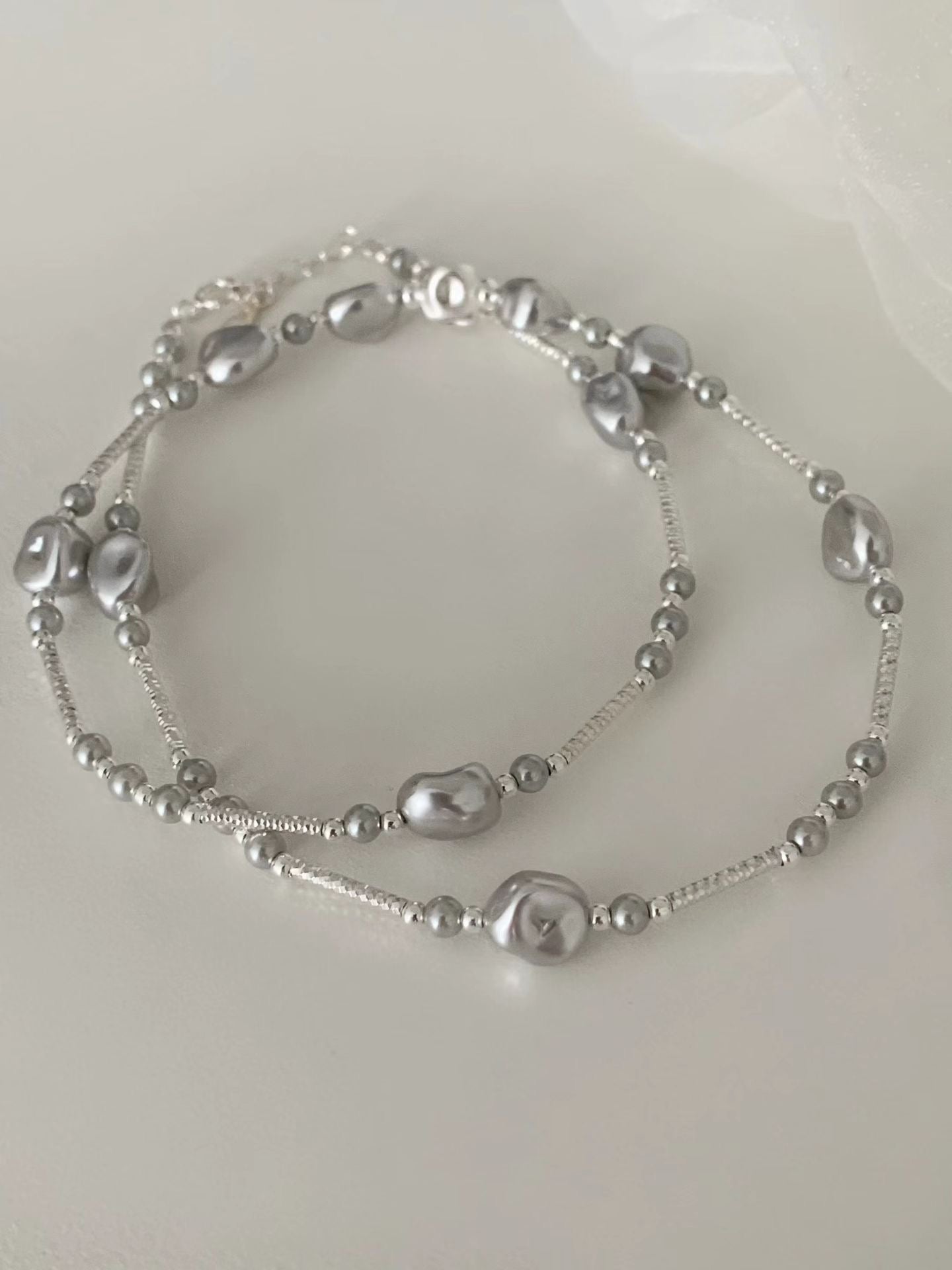 silver pearl necklace