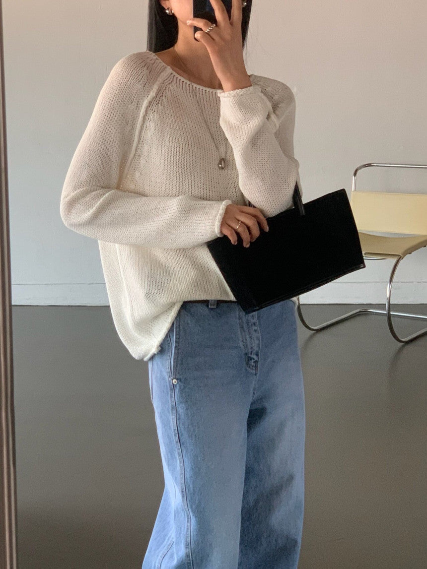 ivory即納 bread linen knit-4col
