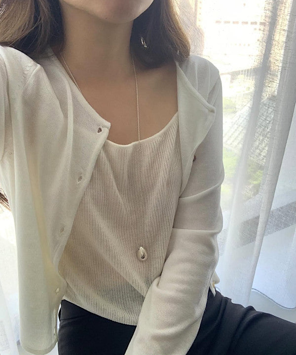 liter twinkle pearl cardigan-3col