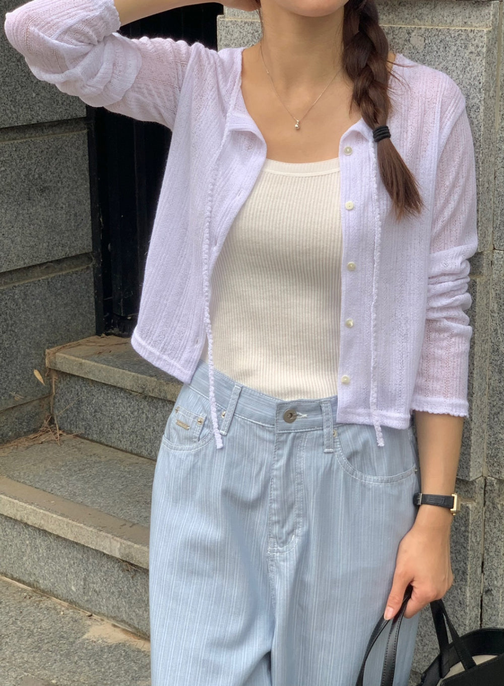 fuzzy cardigan-3col