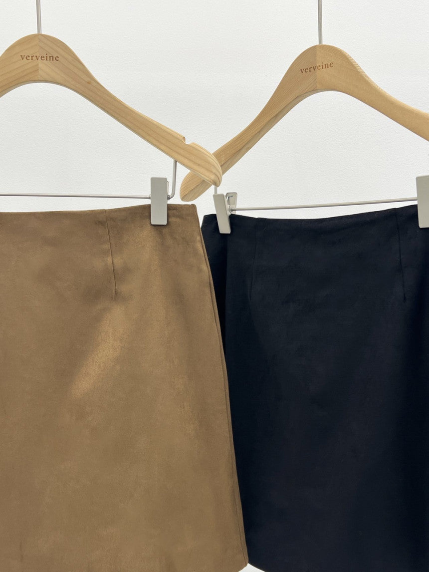 Eirin suede mini skirt-2col
