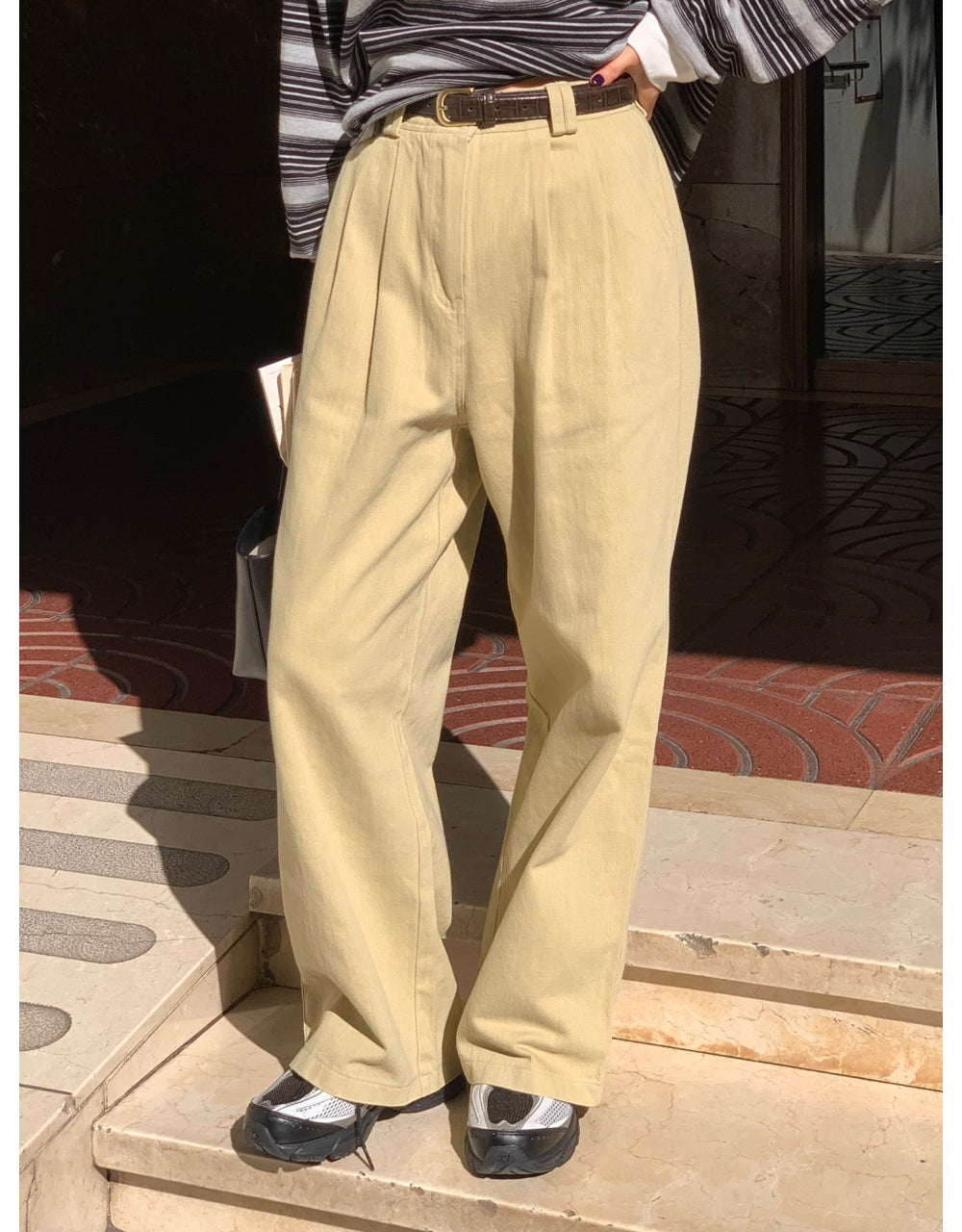 Point cotton pants-2col