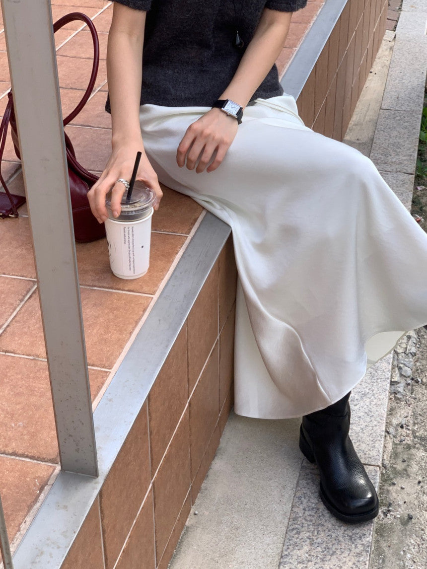 Cello satin skirt-3col/ショート丈あり
