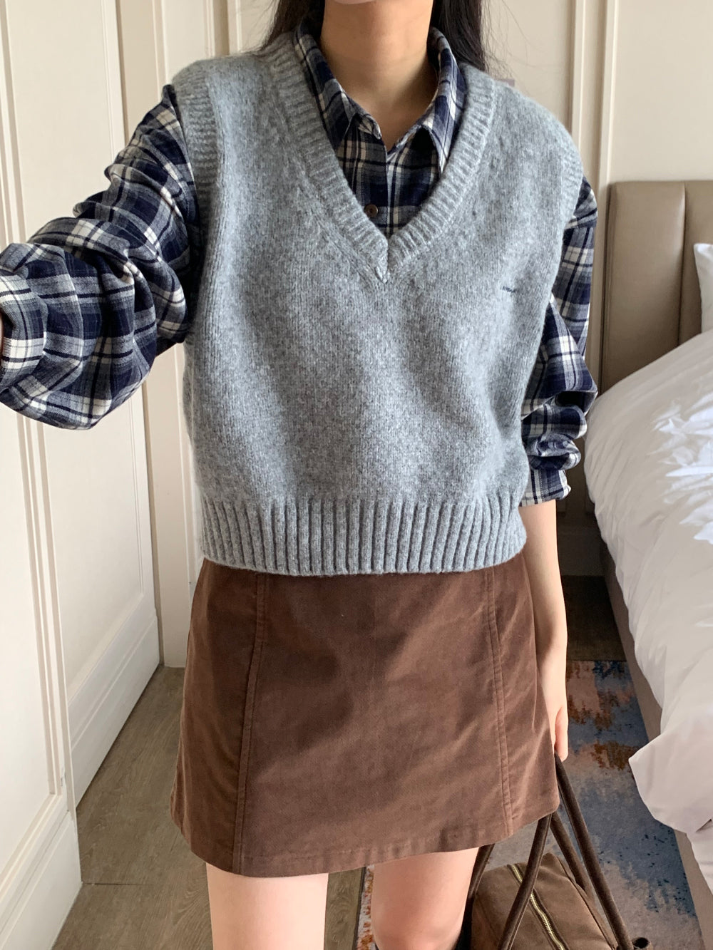 cozy knit vest-3col