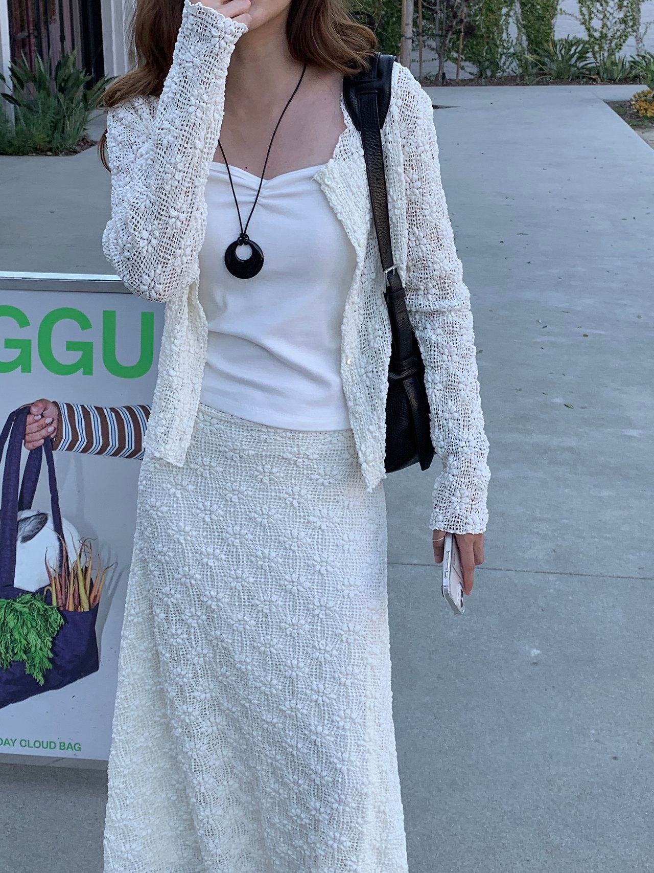 Flora textured cardigan