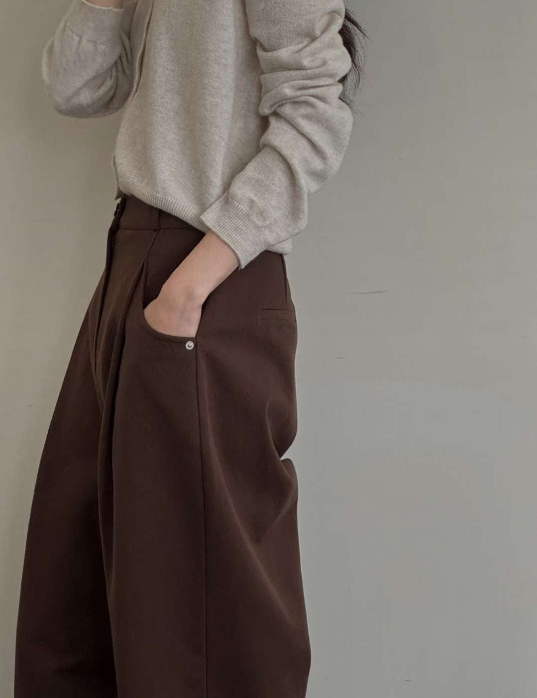 cotton return pants-3col