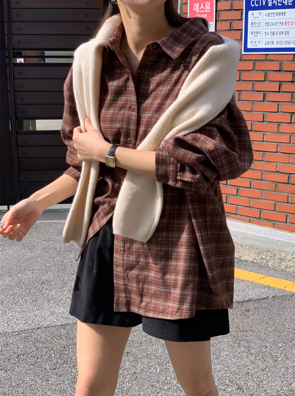 Boston check shirt-2col