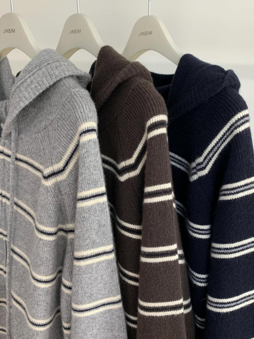 From hood cardigan-3col