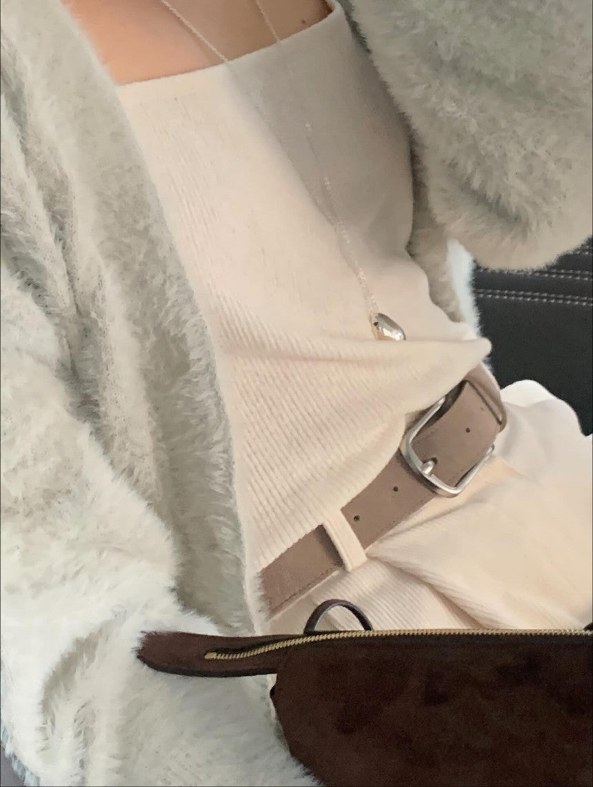 liter mog real leather suede belt