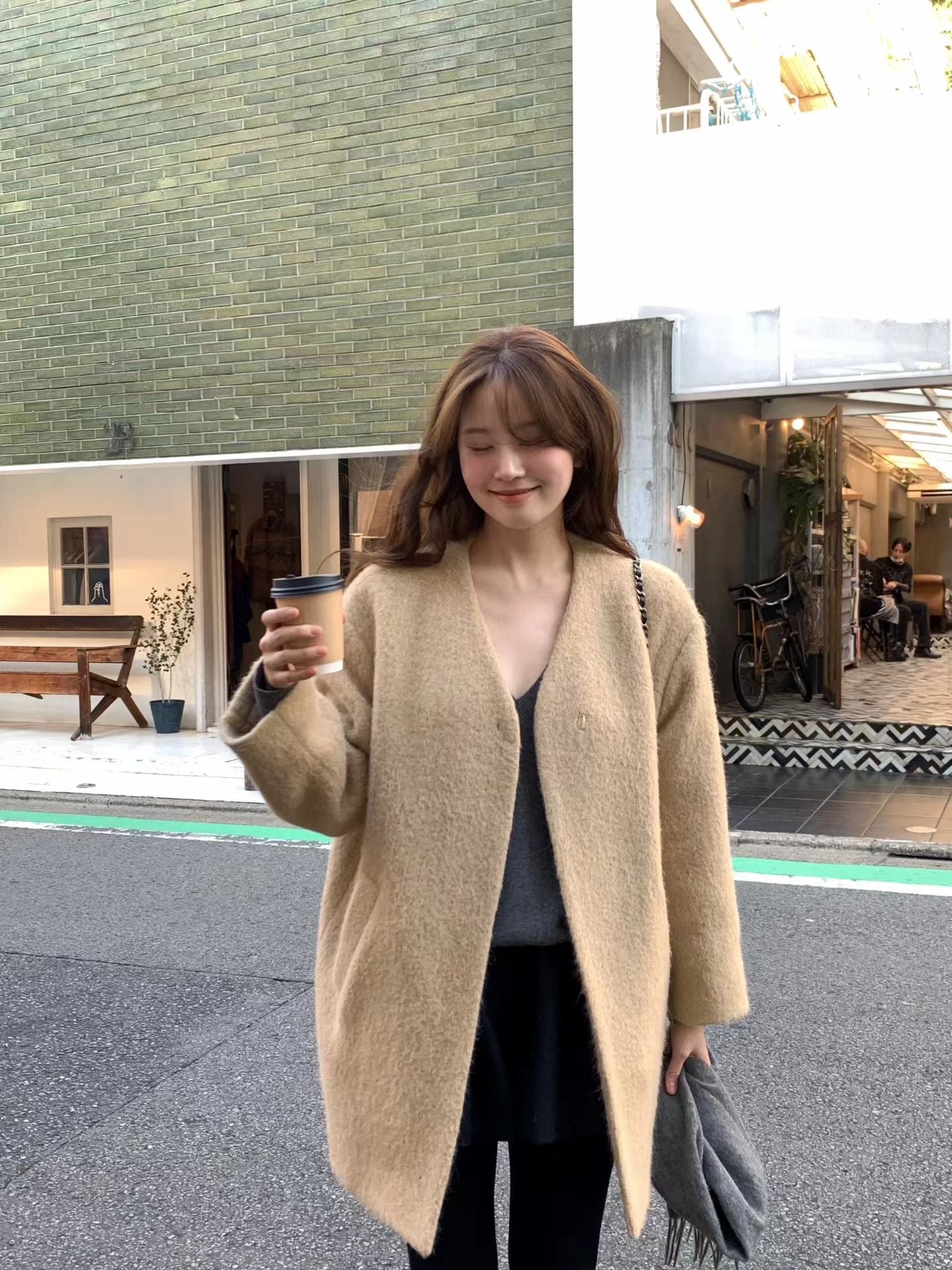 Ounce sander alpaca half coat-2col