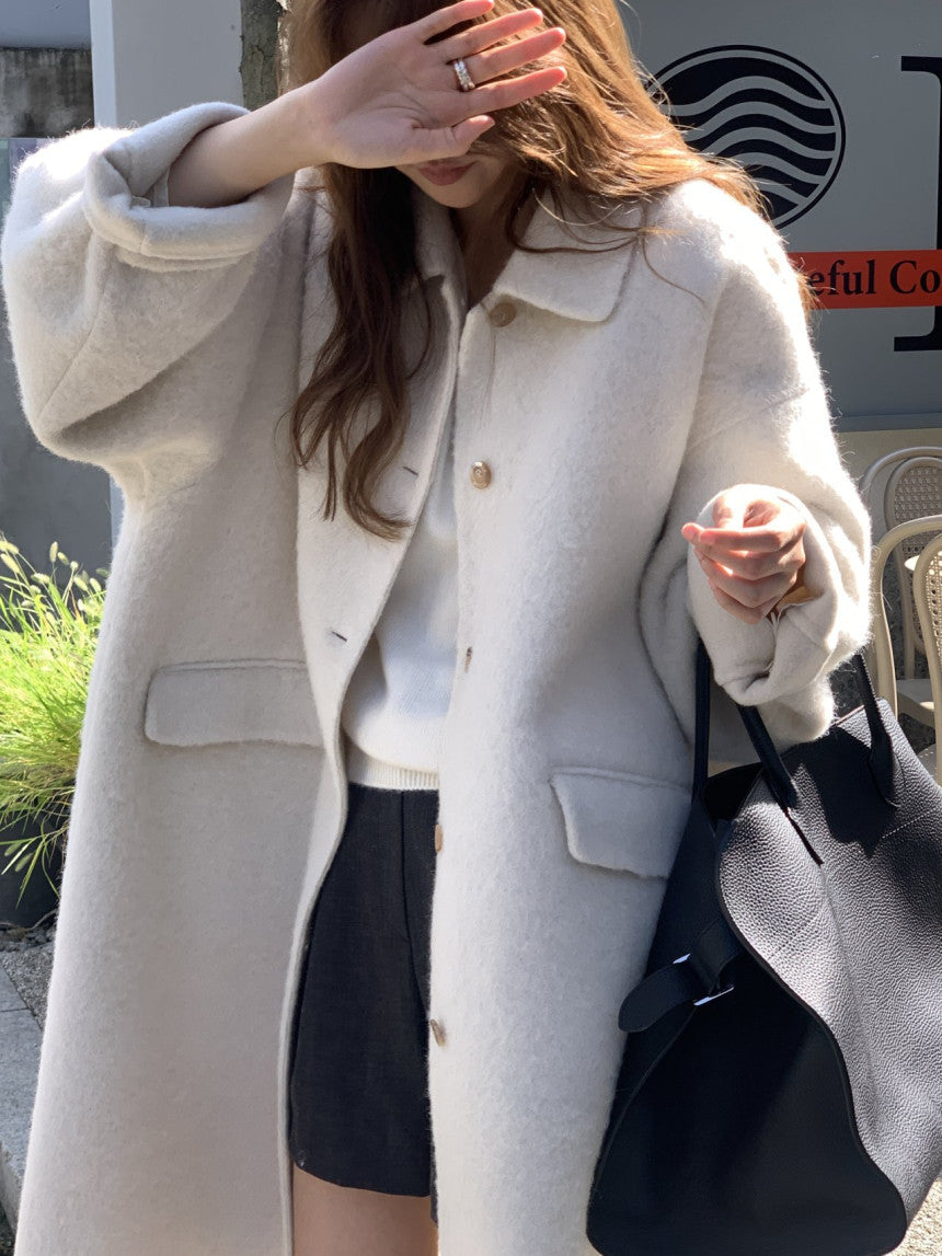 Lea alpaca handmade coat-2col