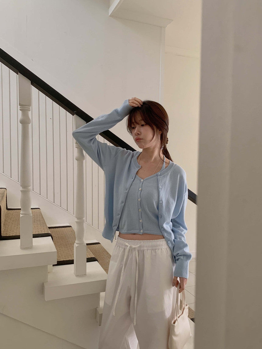 basic halter sleeveless-5col