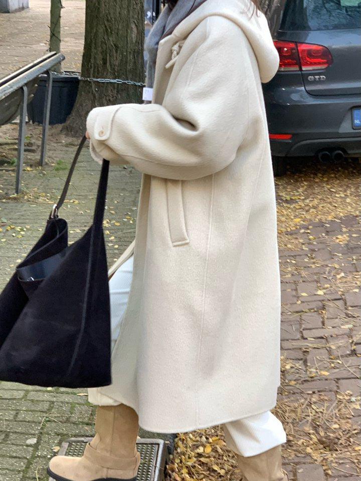 Barnet hood duffle handmade coat-2col