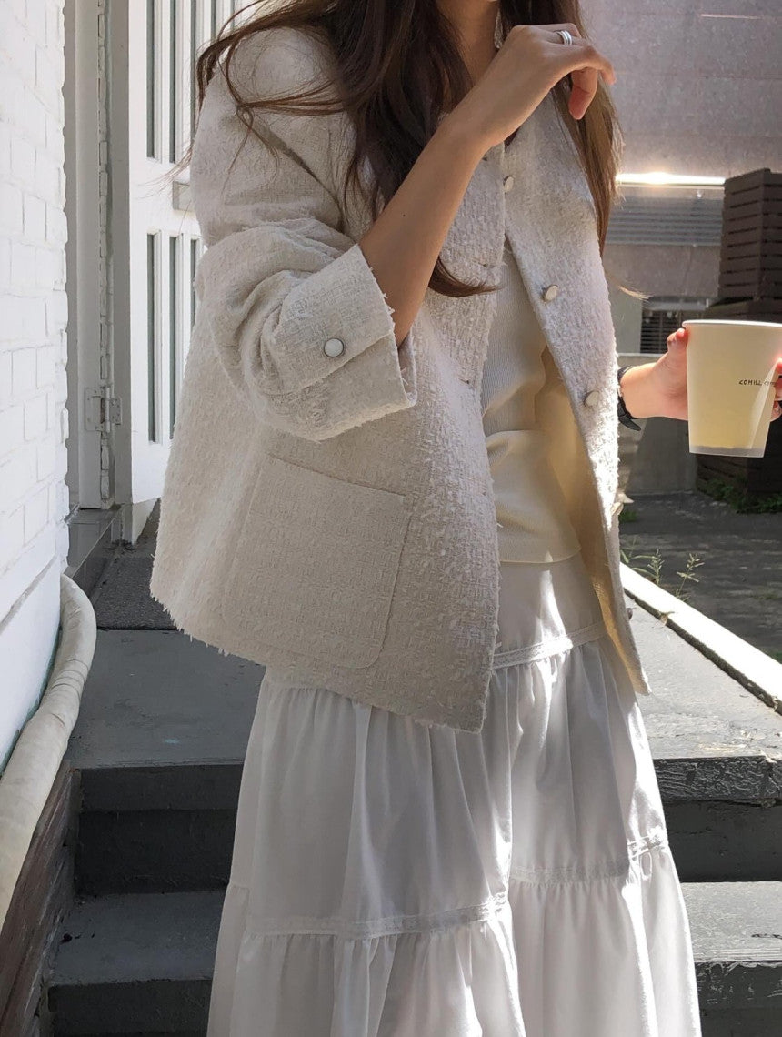 Moore round tweed jacket