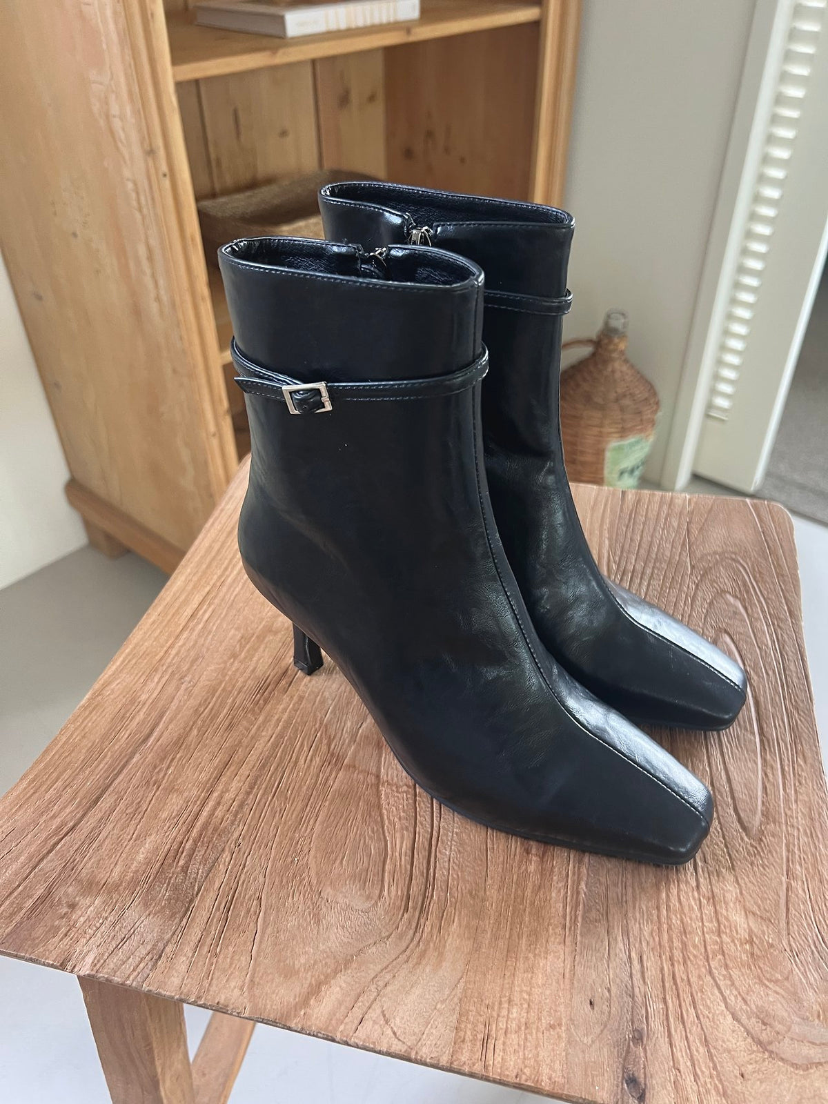 7cm Vintage Belt Ankle Boots-3col